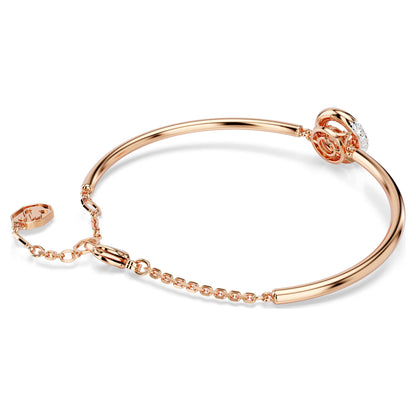 Dextera bangle Round cut White Rose gold-tone plated
