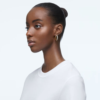Dextera hoop earrings Medium White Gold-tone plated