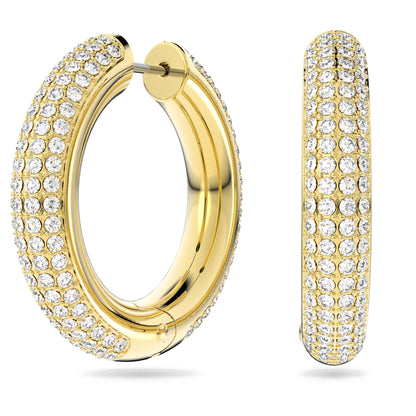 Dextera hoop earrings Medium White Gold-tone plated