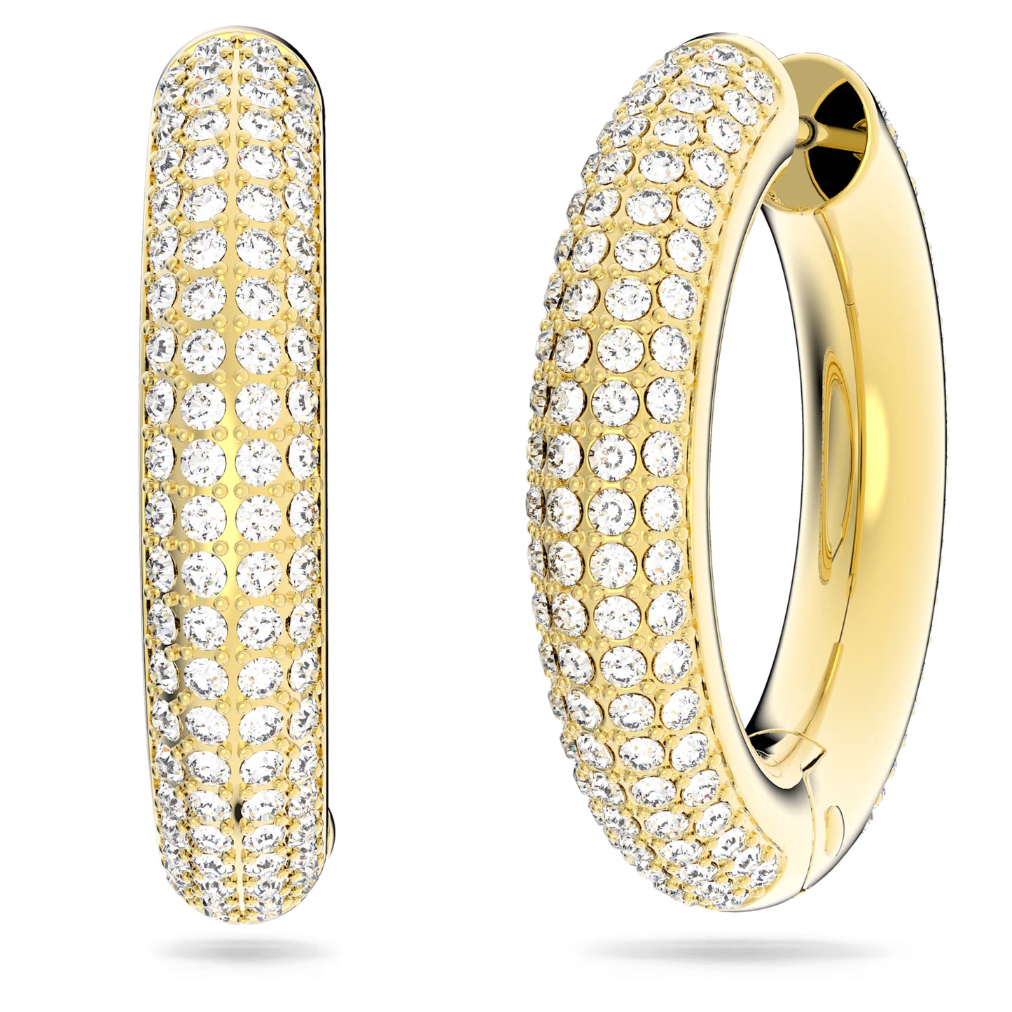 Dextera hoop earrings Medium White Gold-tone plated