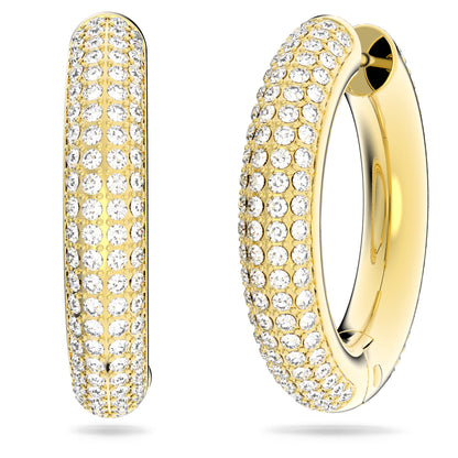 Dextera hoop earrings Medium White Gold-tone plated
