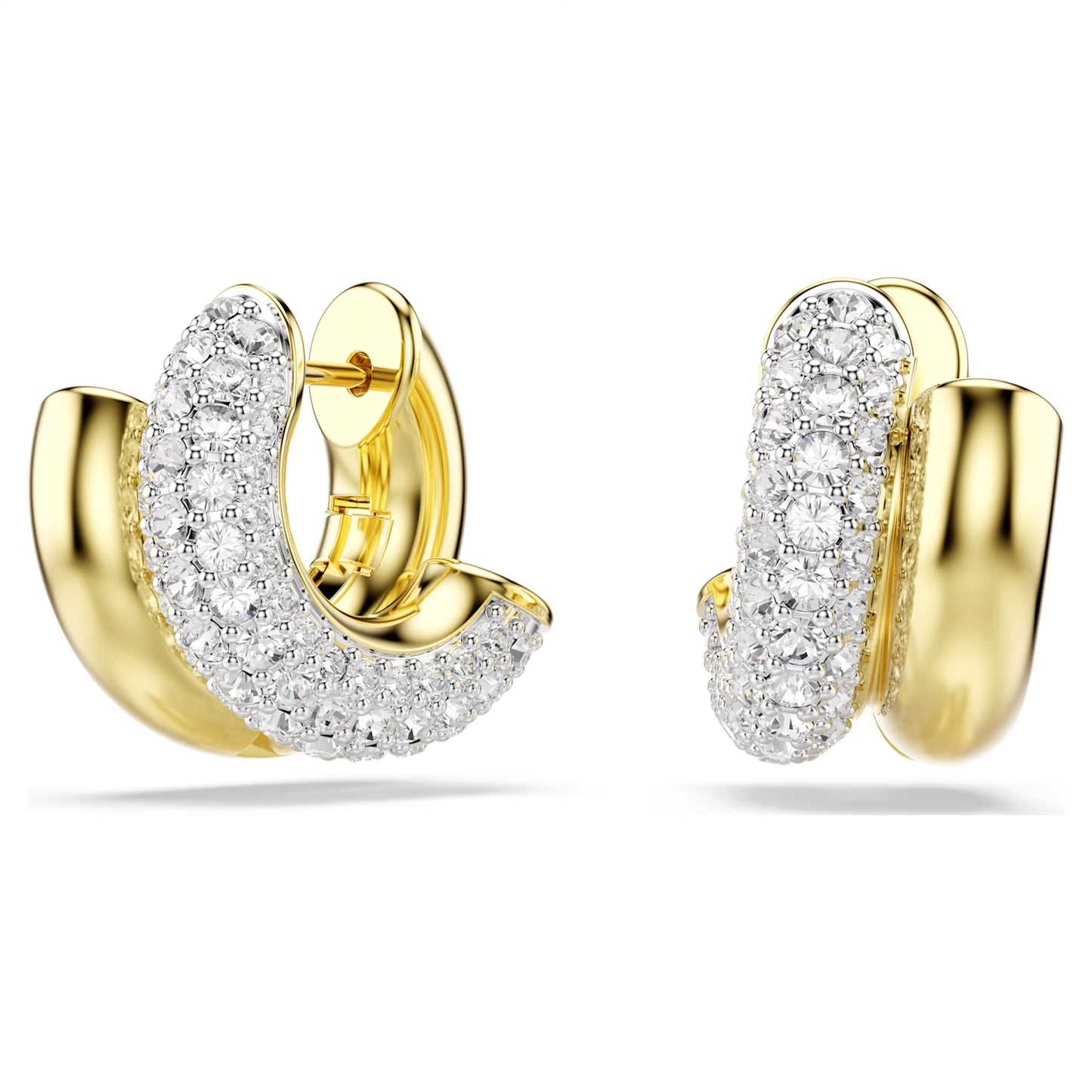 Dextera hoop earrings Round cut Mini White Gold-tone plated