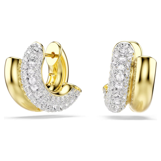 Dextera hoop earrings Round cut Mini White Gold-tone plated