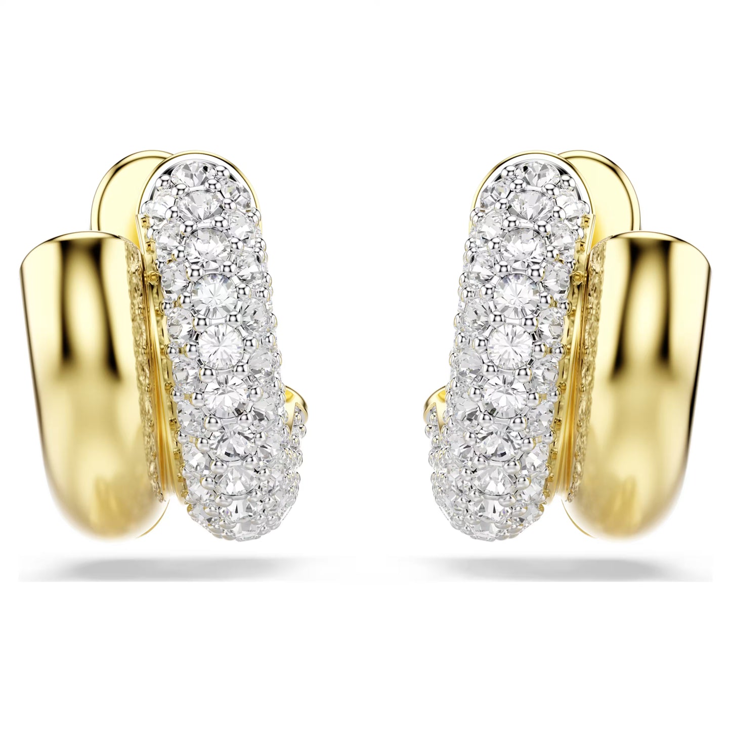 Dextera hoop earrings Round cut Mini White Gold-tone plated