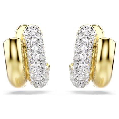 Dextera hoop earrings Round cut Mini White Gold-tone plated