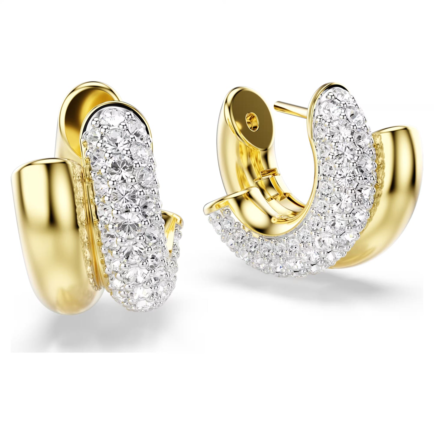 Dextera hoop earrings Round cut Mini White Gold-tone plated