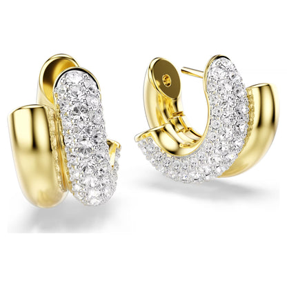 Dextera hoop earrings Round cut Mini White Gold-tone plated