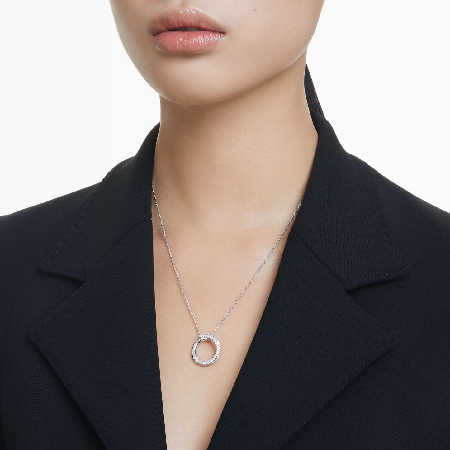 Dextera pendant Pavé White Rhodium plated