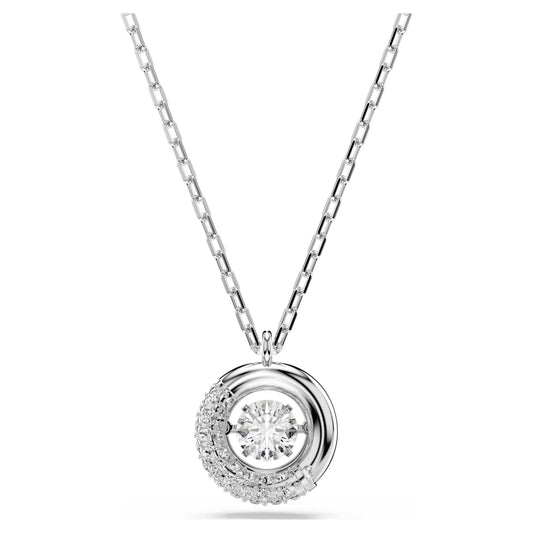Dextera pendant Round cut White Rhodium plated