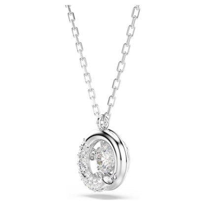 Dextera pendant Round cut White Rhodium plated