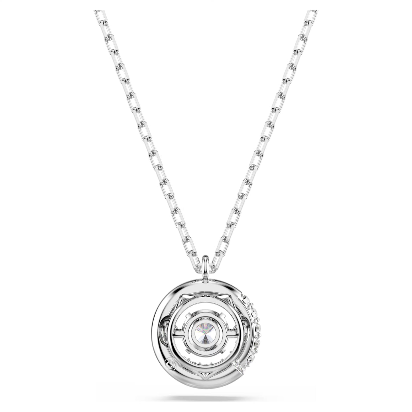 Dextera pendant Round cut White Rhodium plated