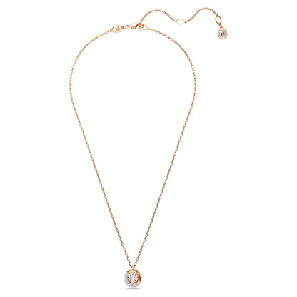 Dextera pendant Round cut, White, Rose gold-tone plated