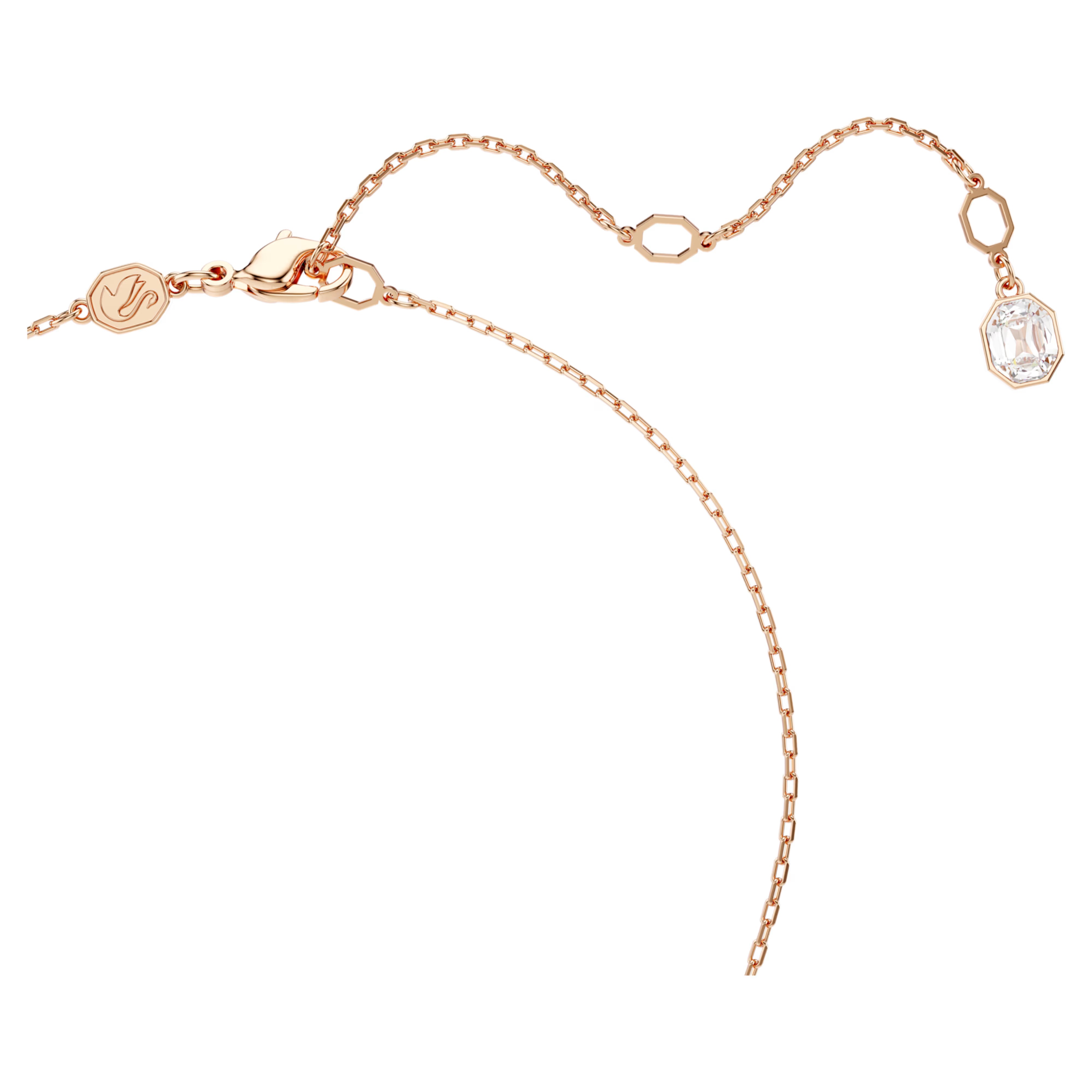 Dextera pendant Round cut, White, Rose gold-tone plated