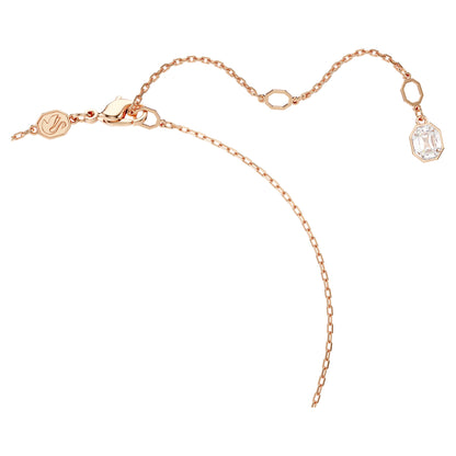 Dextera pendant Round cut, White, Rose gold-tone plated