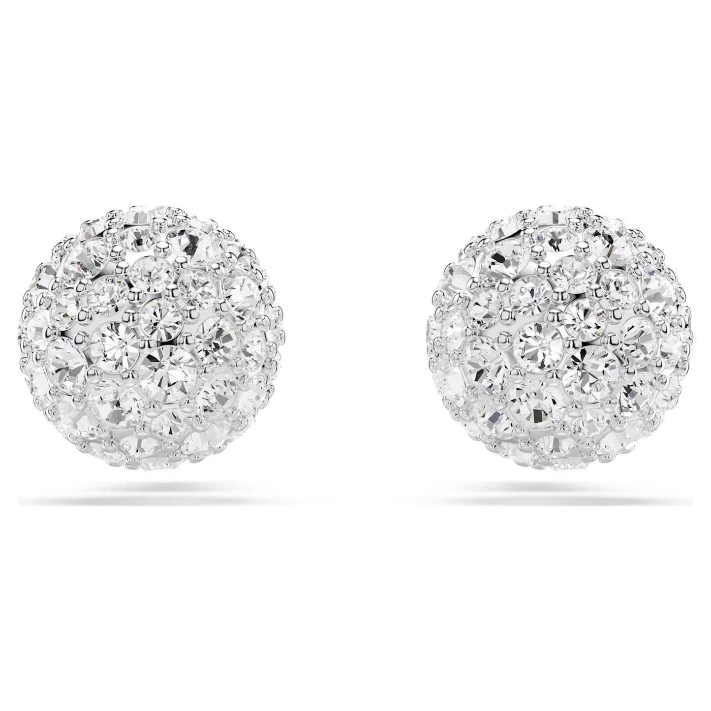 Dextera stud earrings Round cut White Rhodium plated