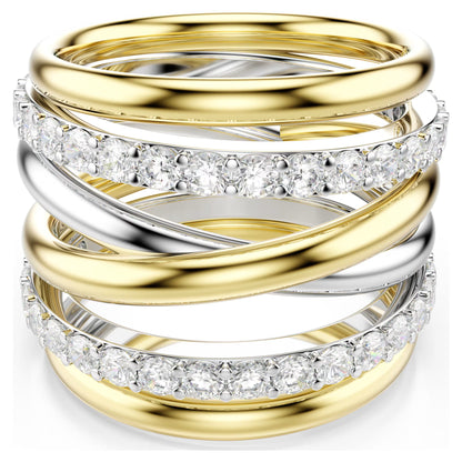 Hyperbola cocktail ring Round cut White Mixed metal finish Size 55
