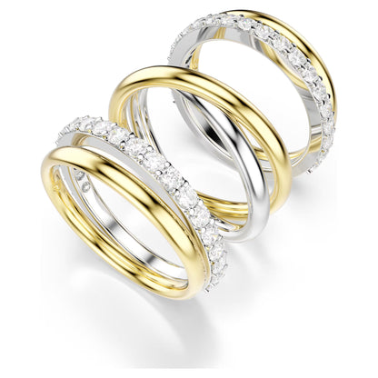 Hyperbola cocktail ring Round cut White Mixed metal finish Size 55