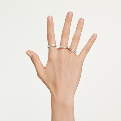 Hyperbola cocktail ring Round cut White Mixed metal finish Size 55
