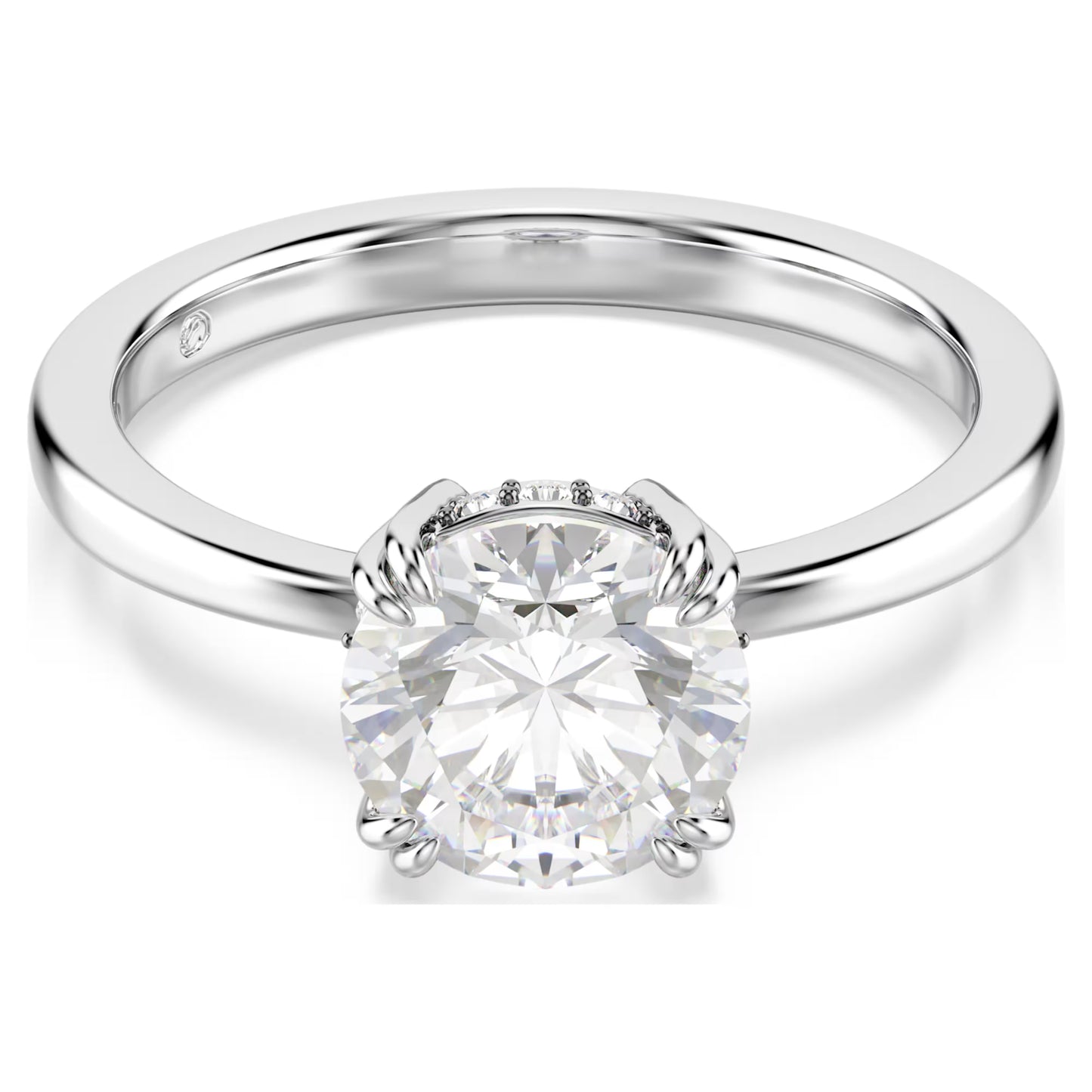 Stilla cocktail ring Round cut, White, Silver-tone finish