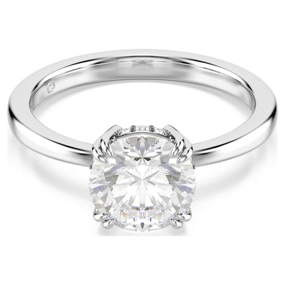 Stilla cocktail ring Round cut, White, Silver-tone finish