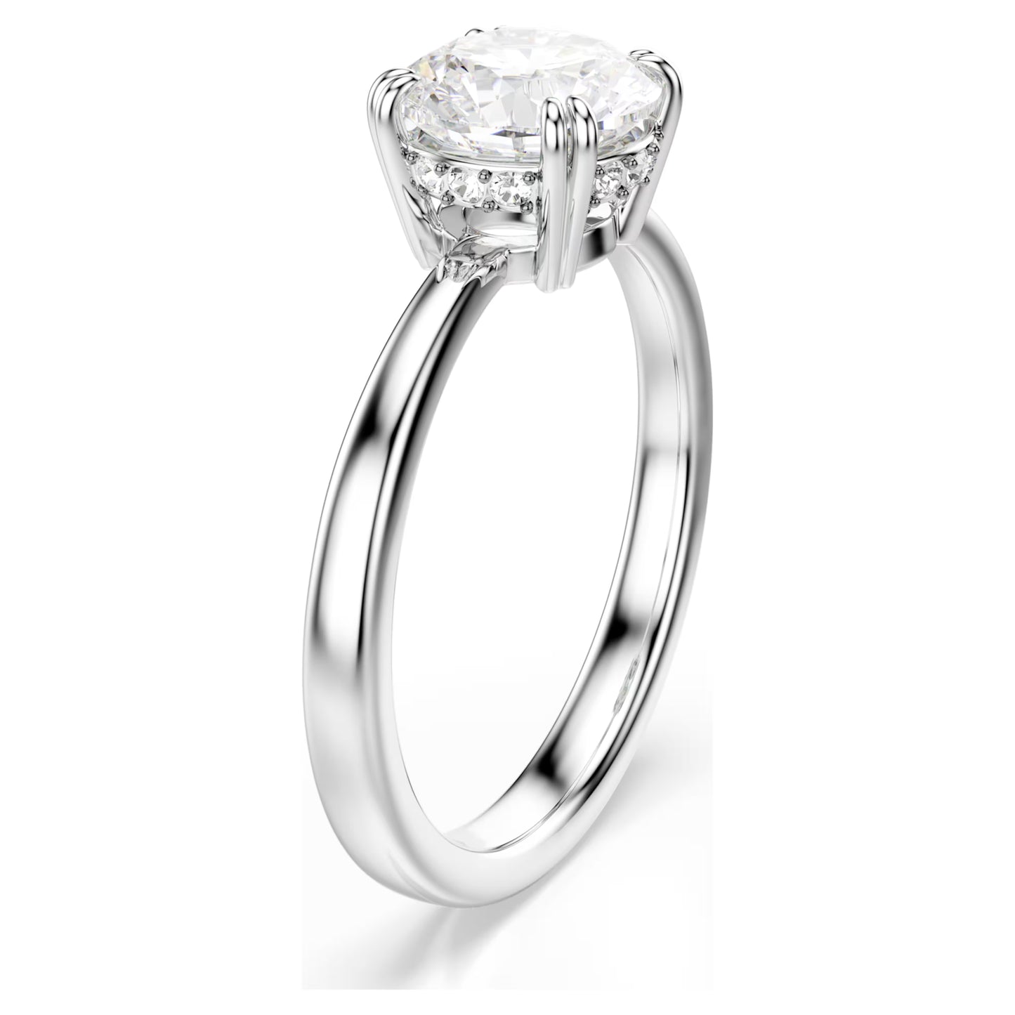 Stilla cocktail ring Round cut, White, Silver-tone finish