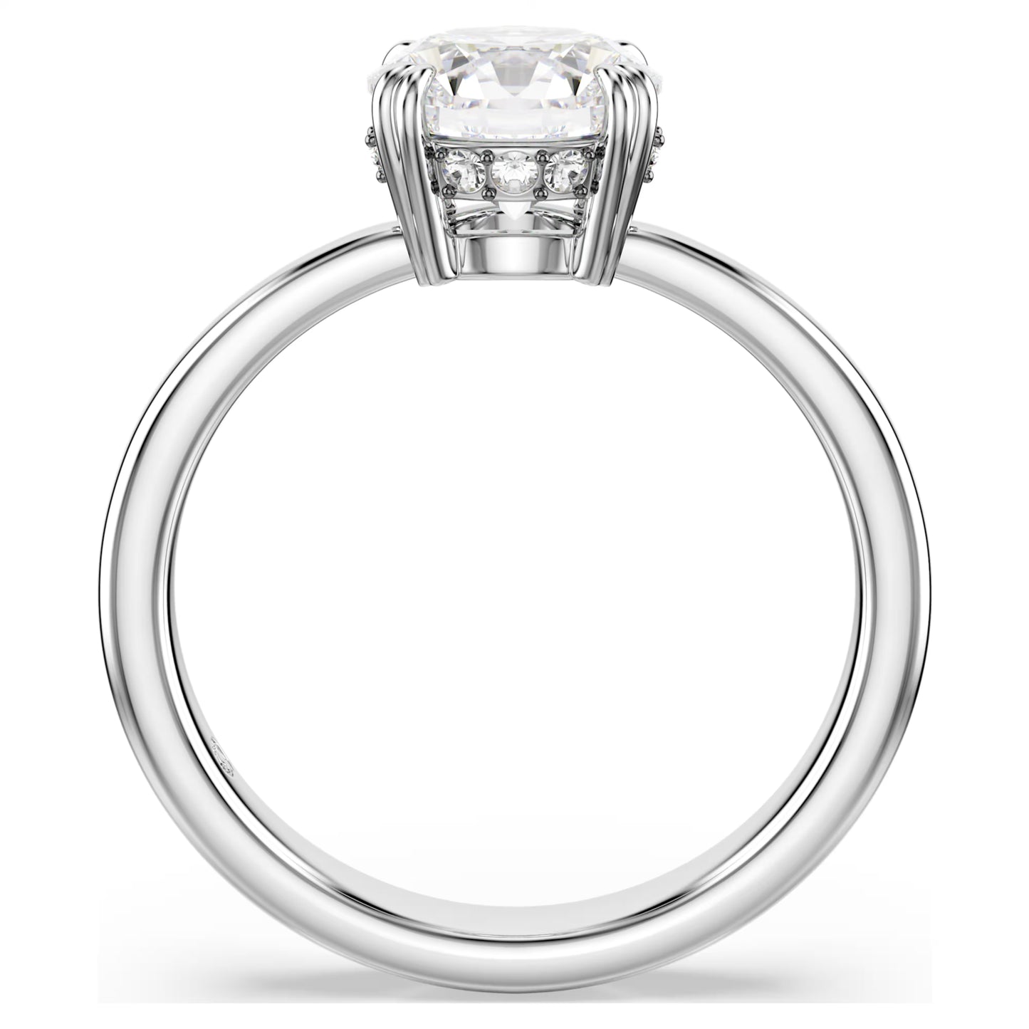 Stilla cocktail ring Round cut, White, Silver-tone finish