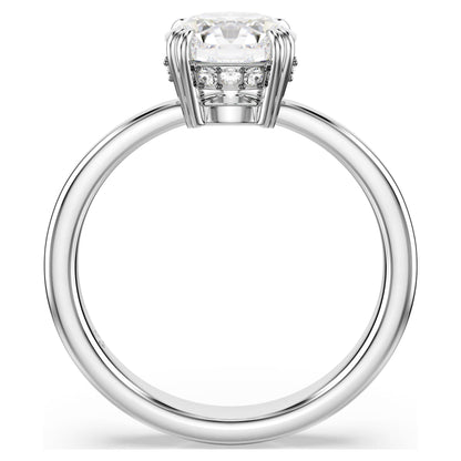 Stilla cocktail ring Round cut, White, Silver-tone finish