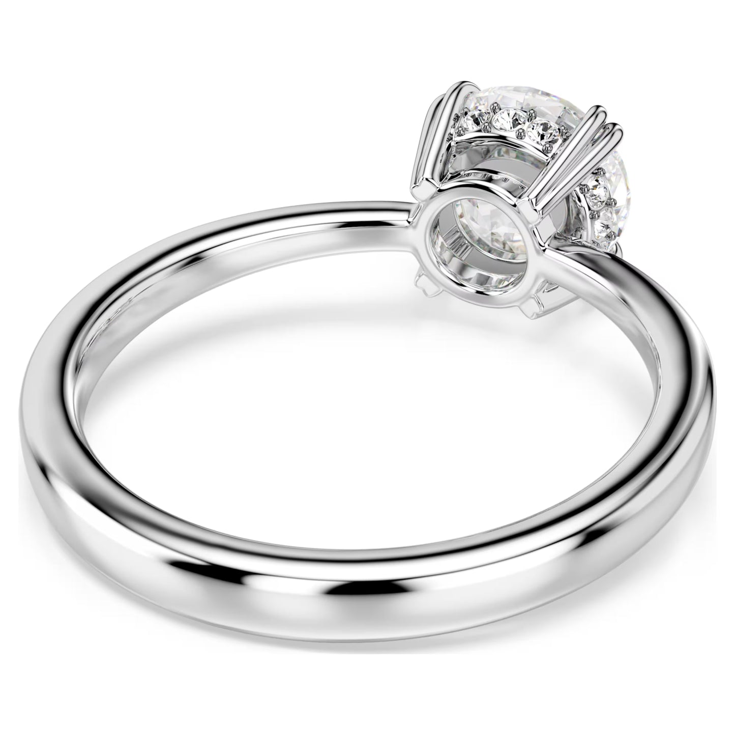 Stilla cocktail ring Round cut, White, Silver-tone finish