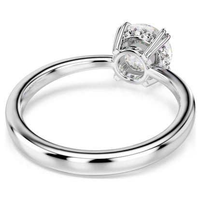 Stilla cocktail ring Round cut, White, Silver-tone finish