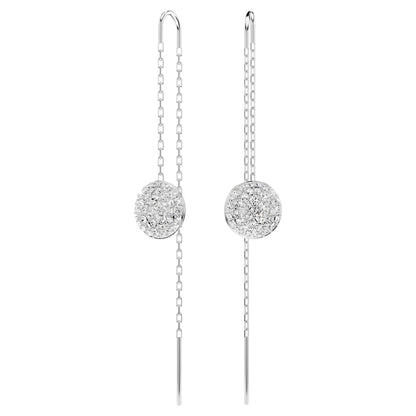 Sublima drop earrings White, Rhodium plated