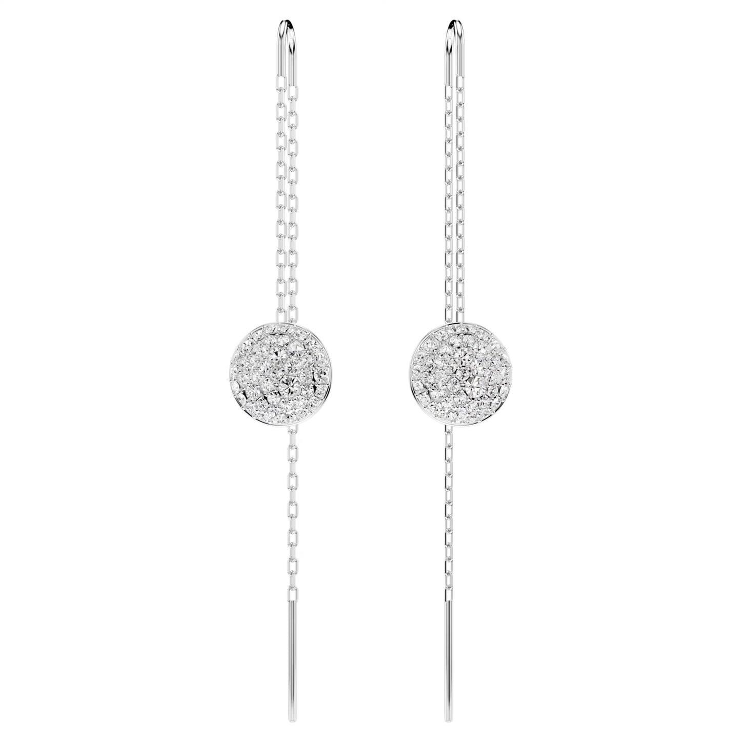 Sublima drop earrings White, Rhodium plated