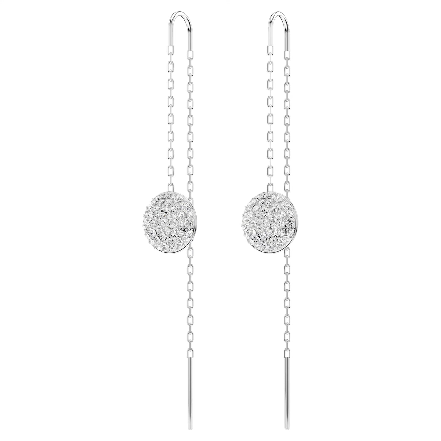 Sublima drop earrings White, Rhodium plated