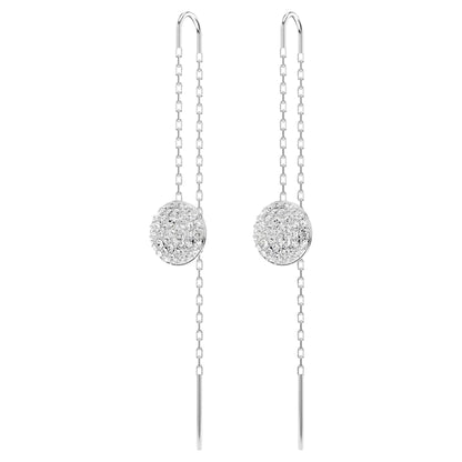 Sublima drop earrings White, Rhodium plated