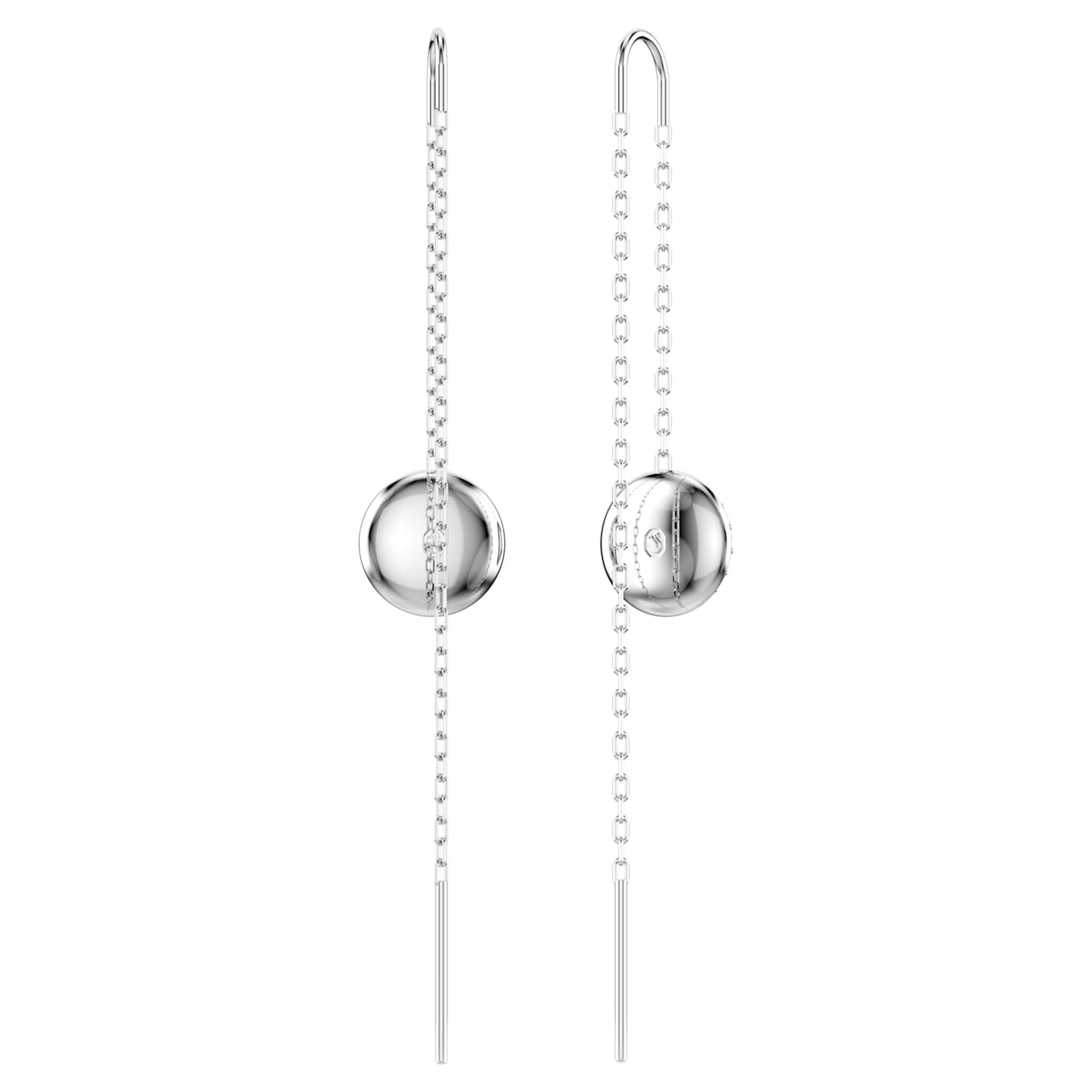 Sublima drop earrings White, Rhodium plated