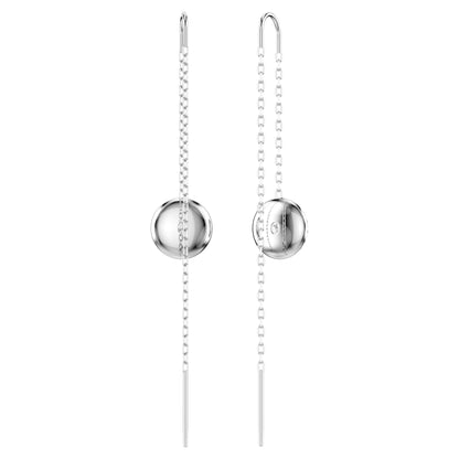 Sublima drop earrings White, Rhodium plated