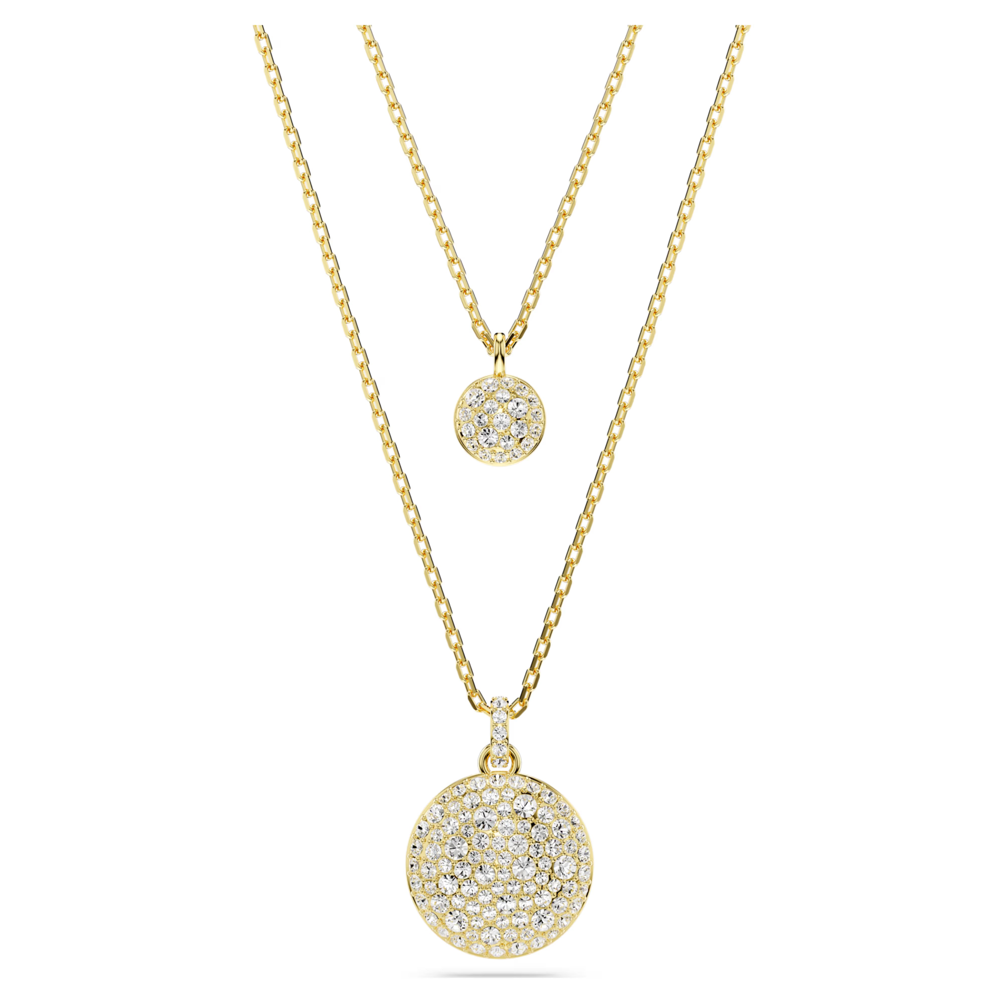 Sublima layered pendant White, Gold-tone plated