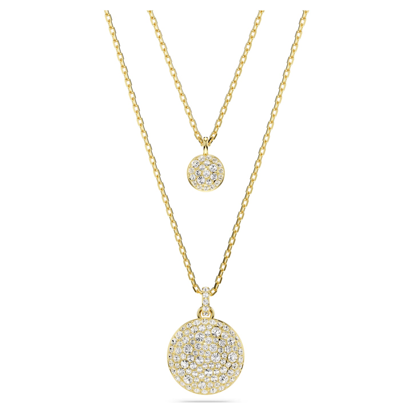 Sublima layered pendant White, Gold-tone plated