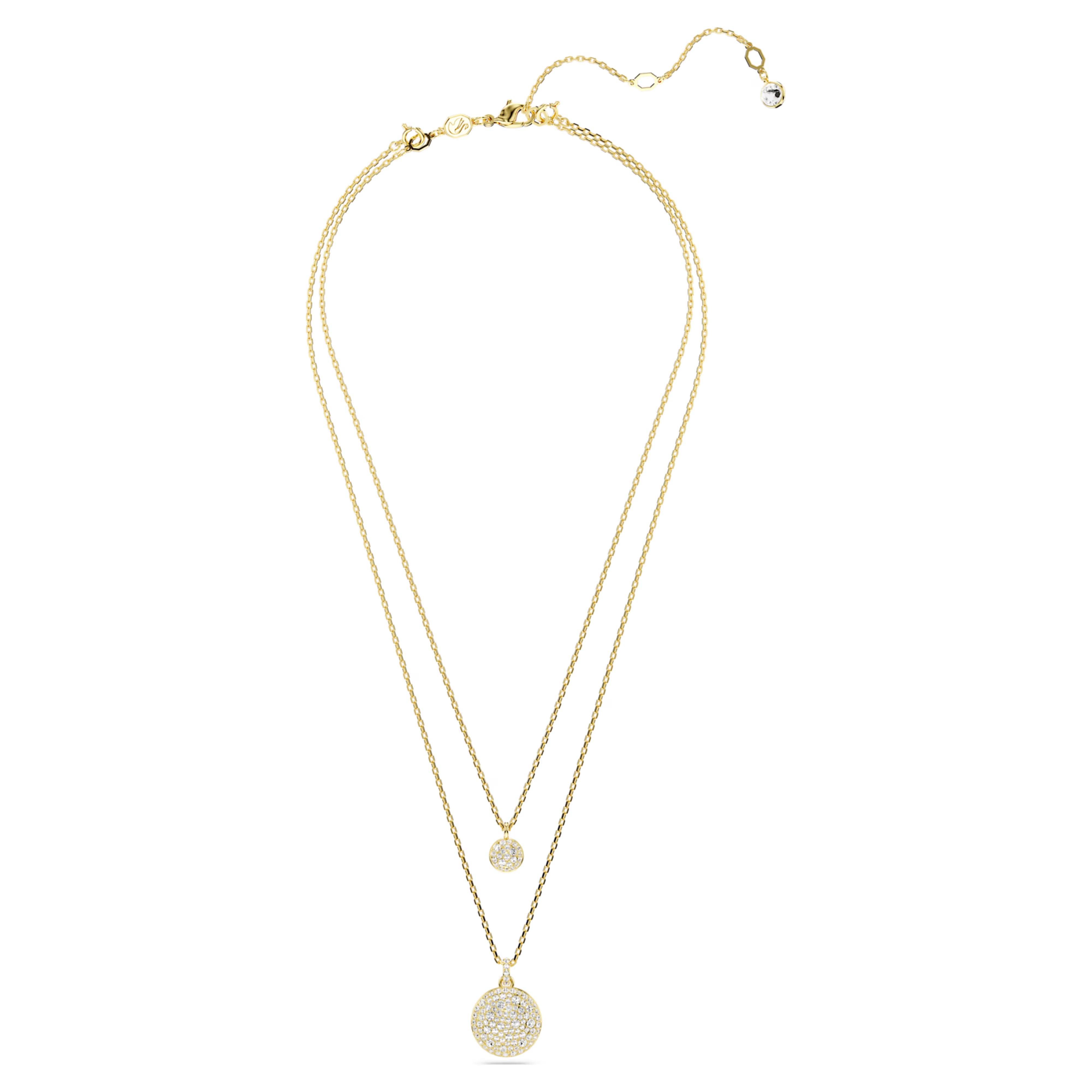 Sublima layered pendant White, Gold-tone plated