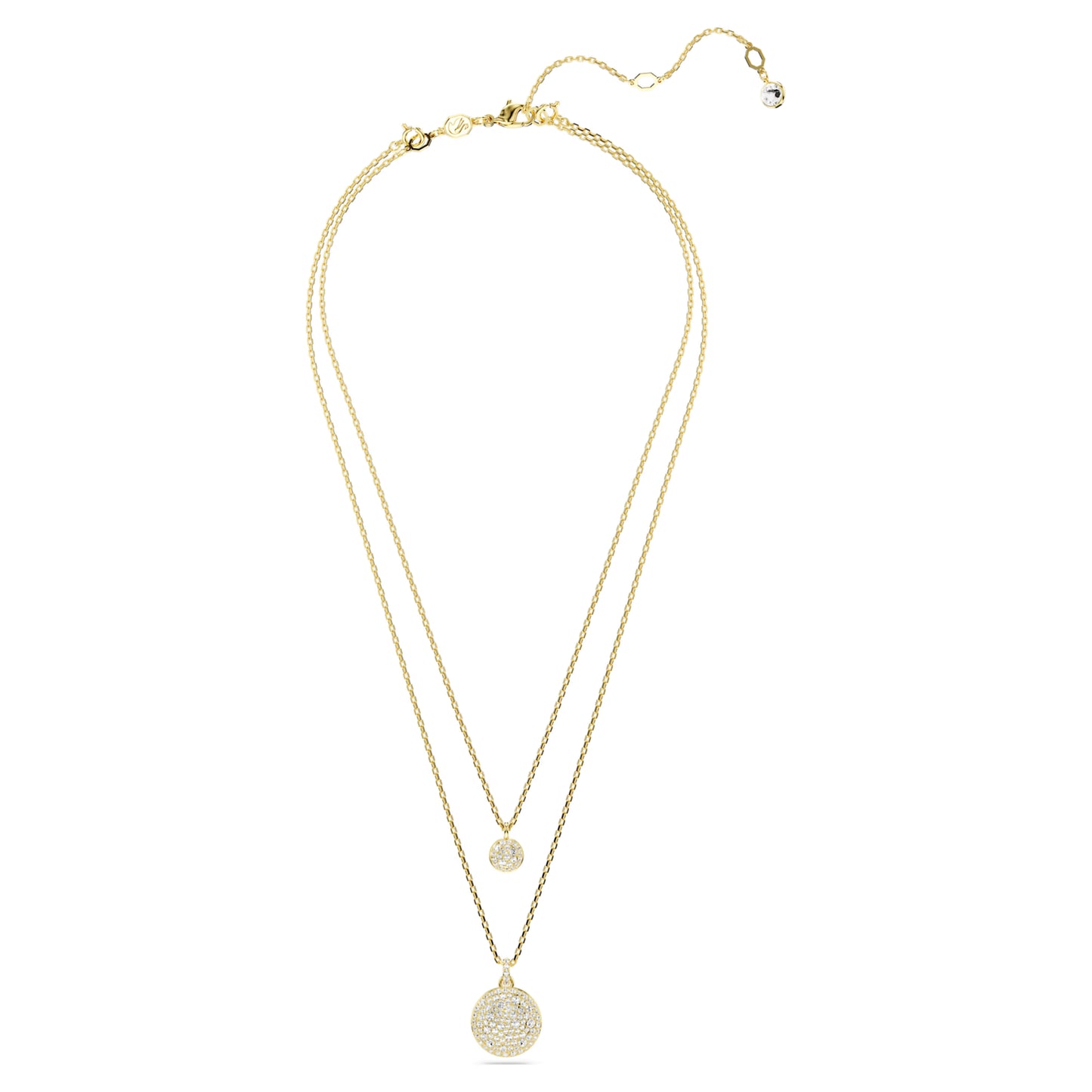 Sublima layered pendant White, Gold-tone plated