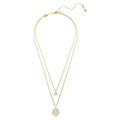 Sublima layered pendant White, Gold-tone plated