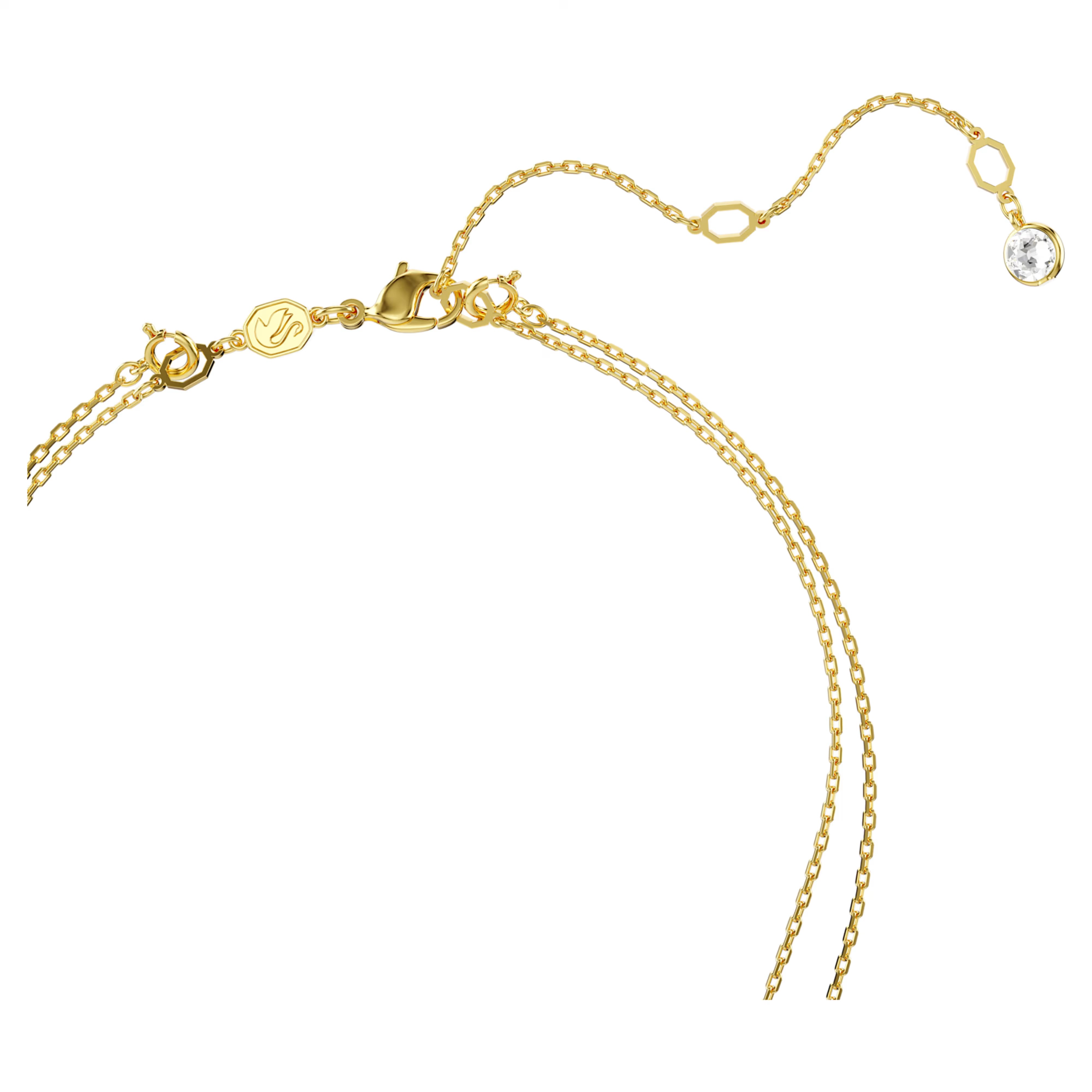 Sublima layered pendant White, Gold-tone plated