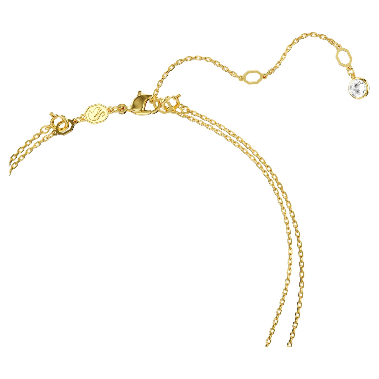 Sublima layered pendant White, Gold-tone plated