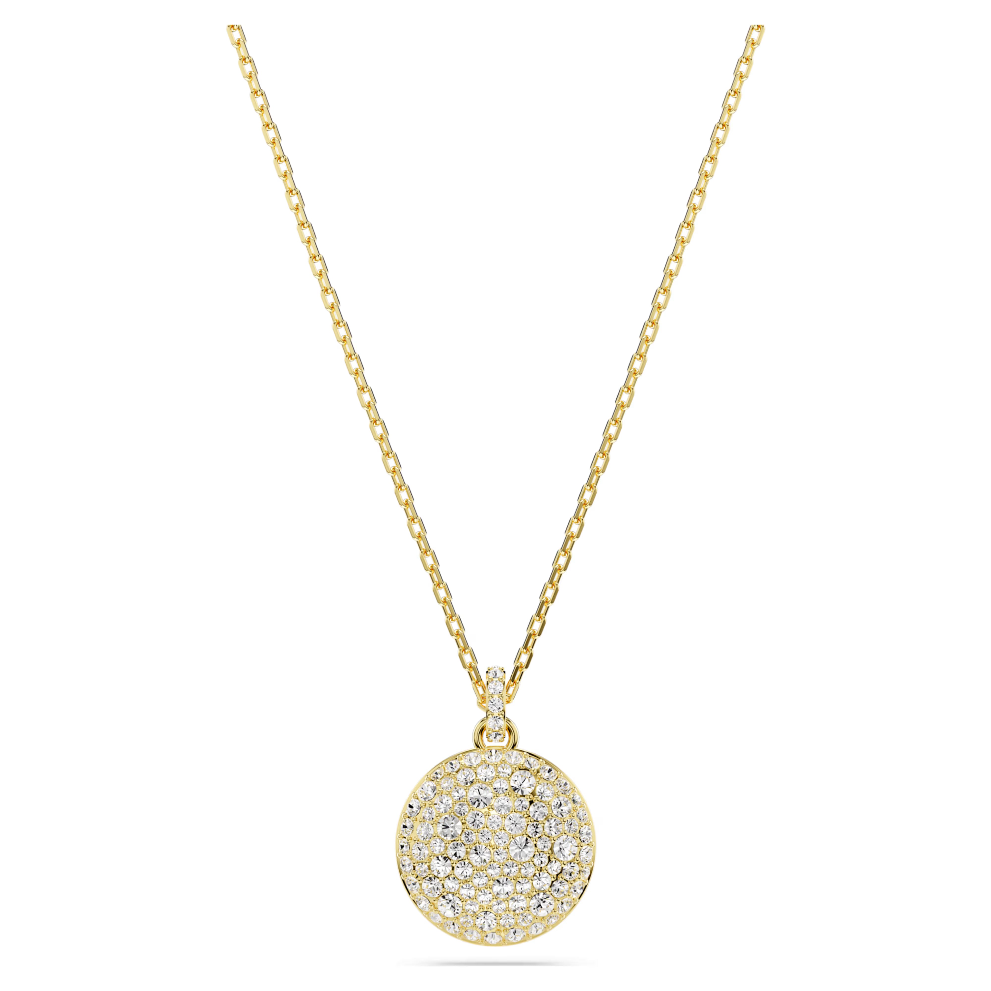 Sublima layered pendant White, Gold-tone plated