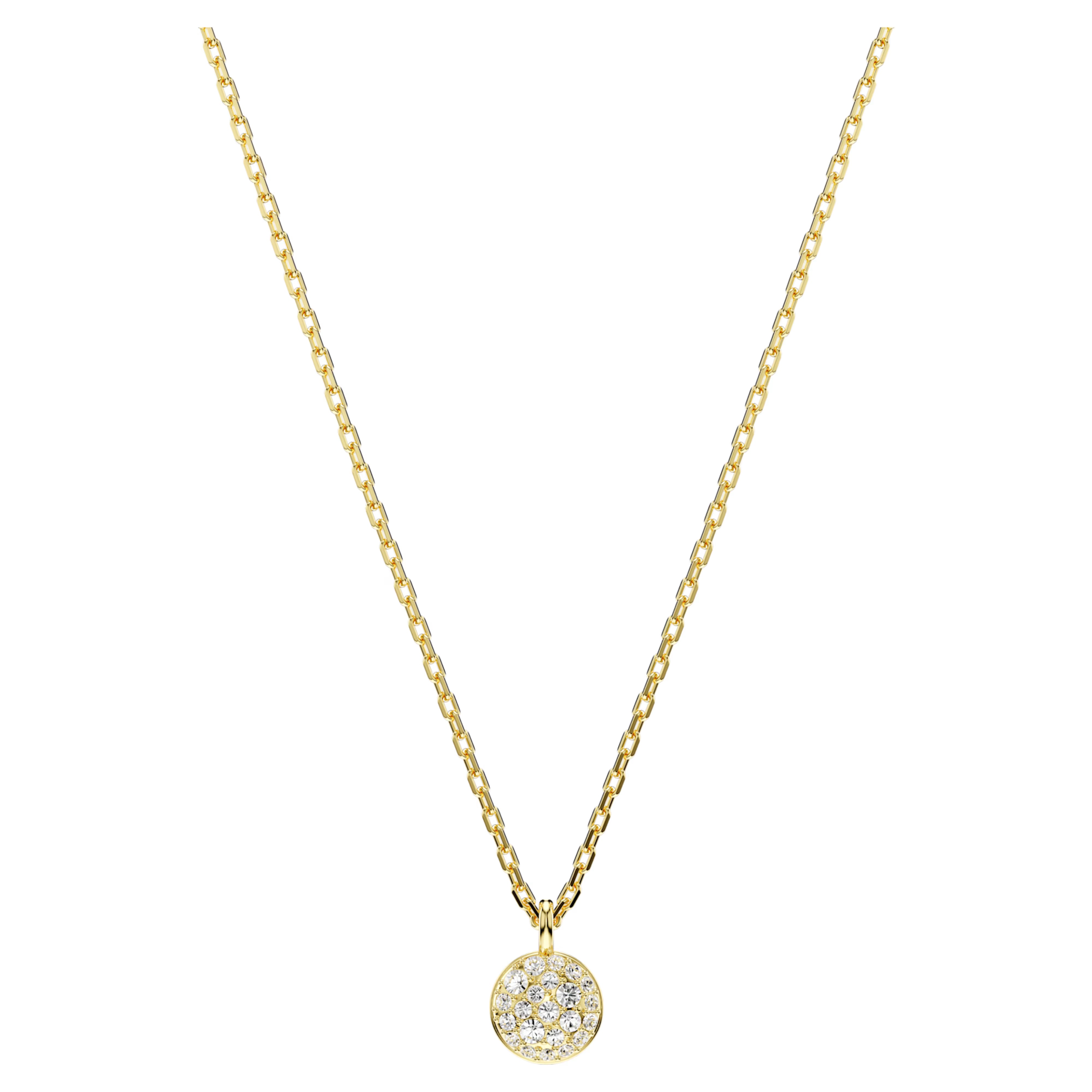 Sublima layered pendant White, Gold-tone plated