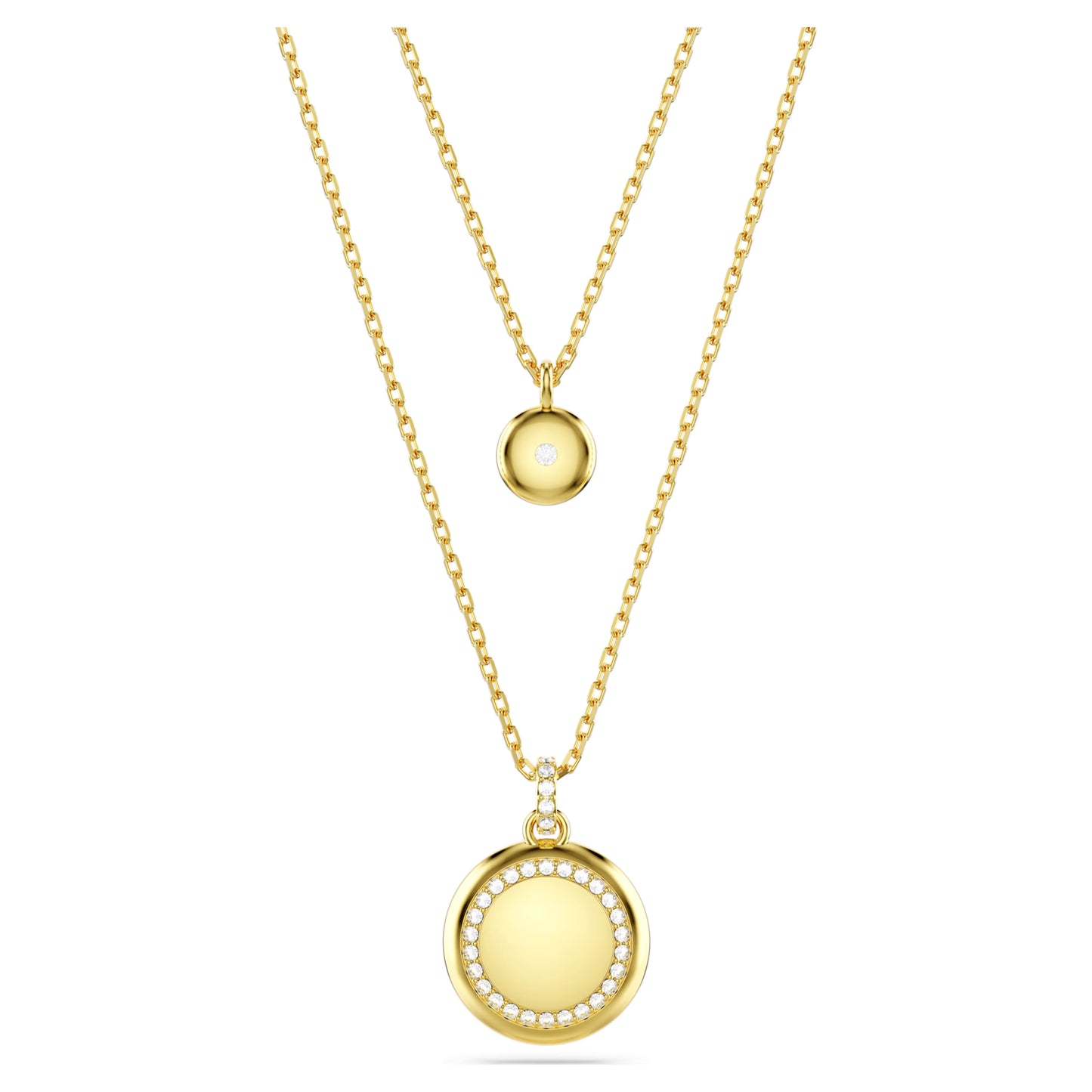 Sublima layered pendant White, Gold-tone plated