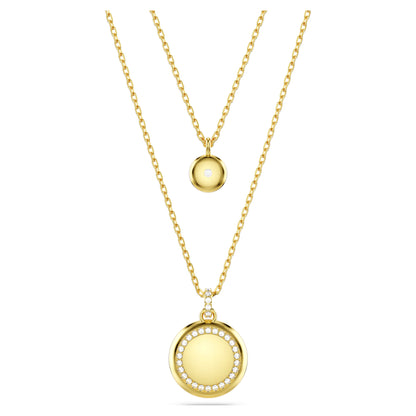 Sublima layered pendant White, Gold-tone plated