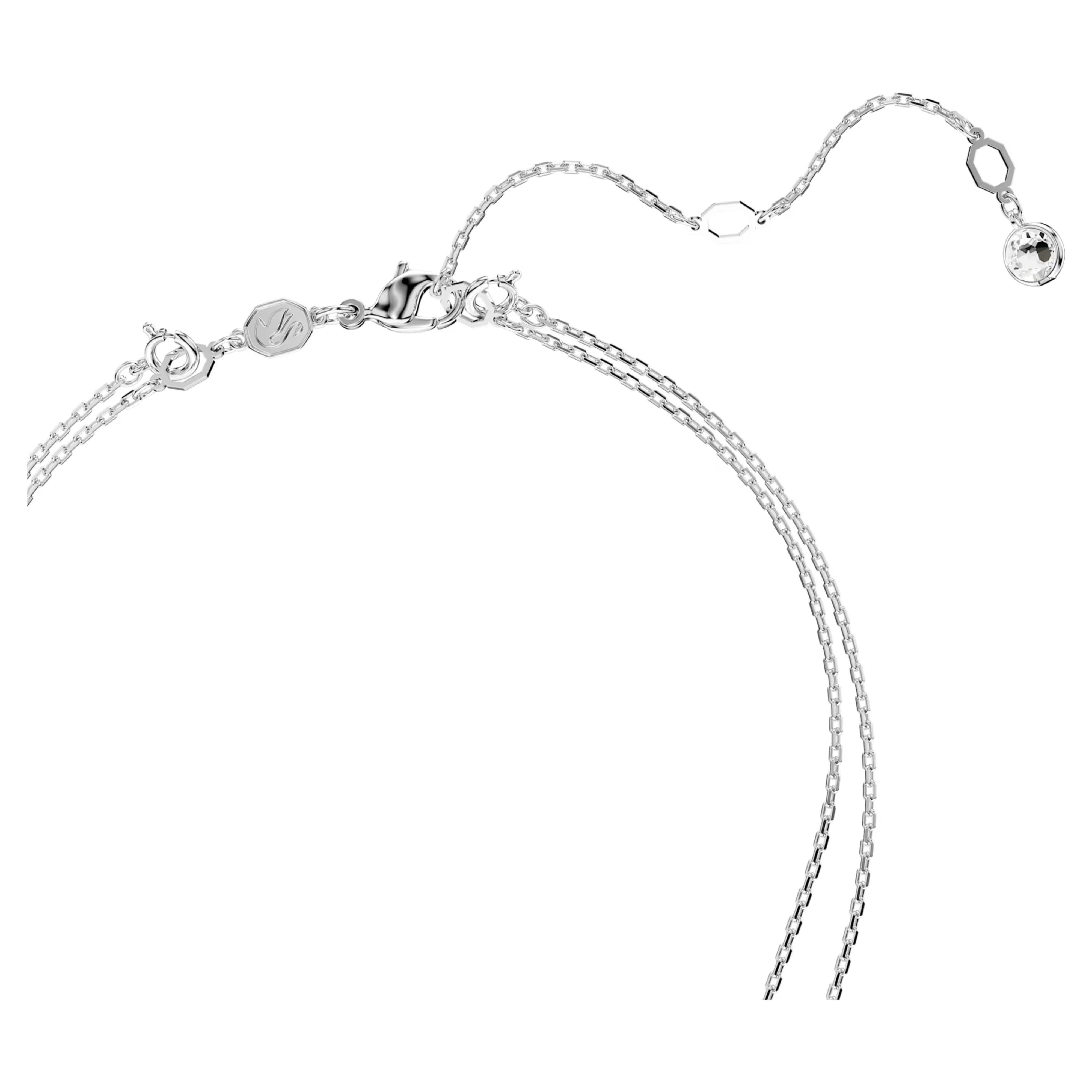 Sublima layered pendant White, Rhodium plated