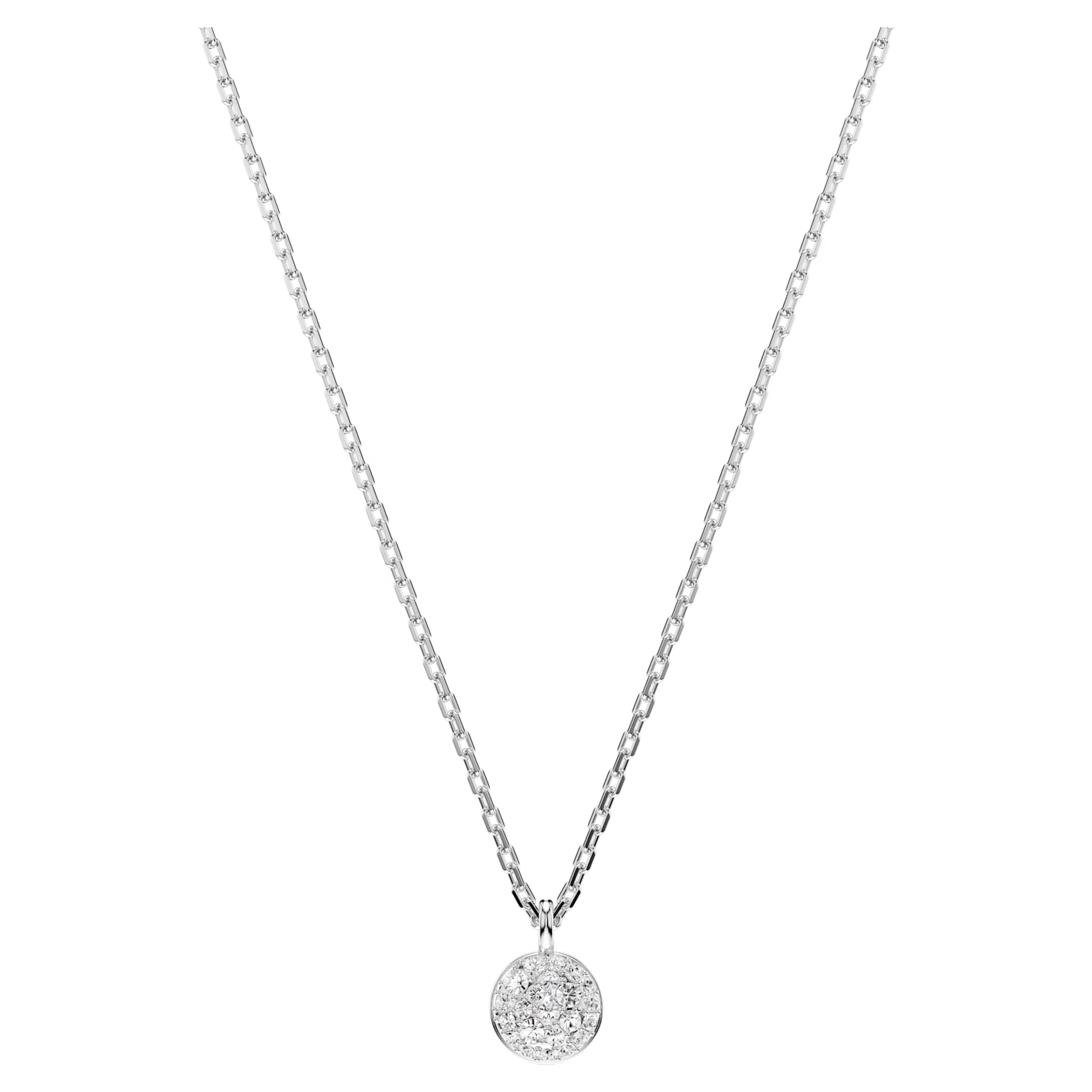 Sublima layered pendant White, Rhodium plated