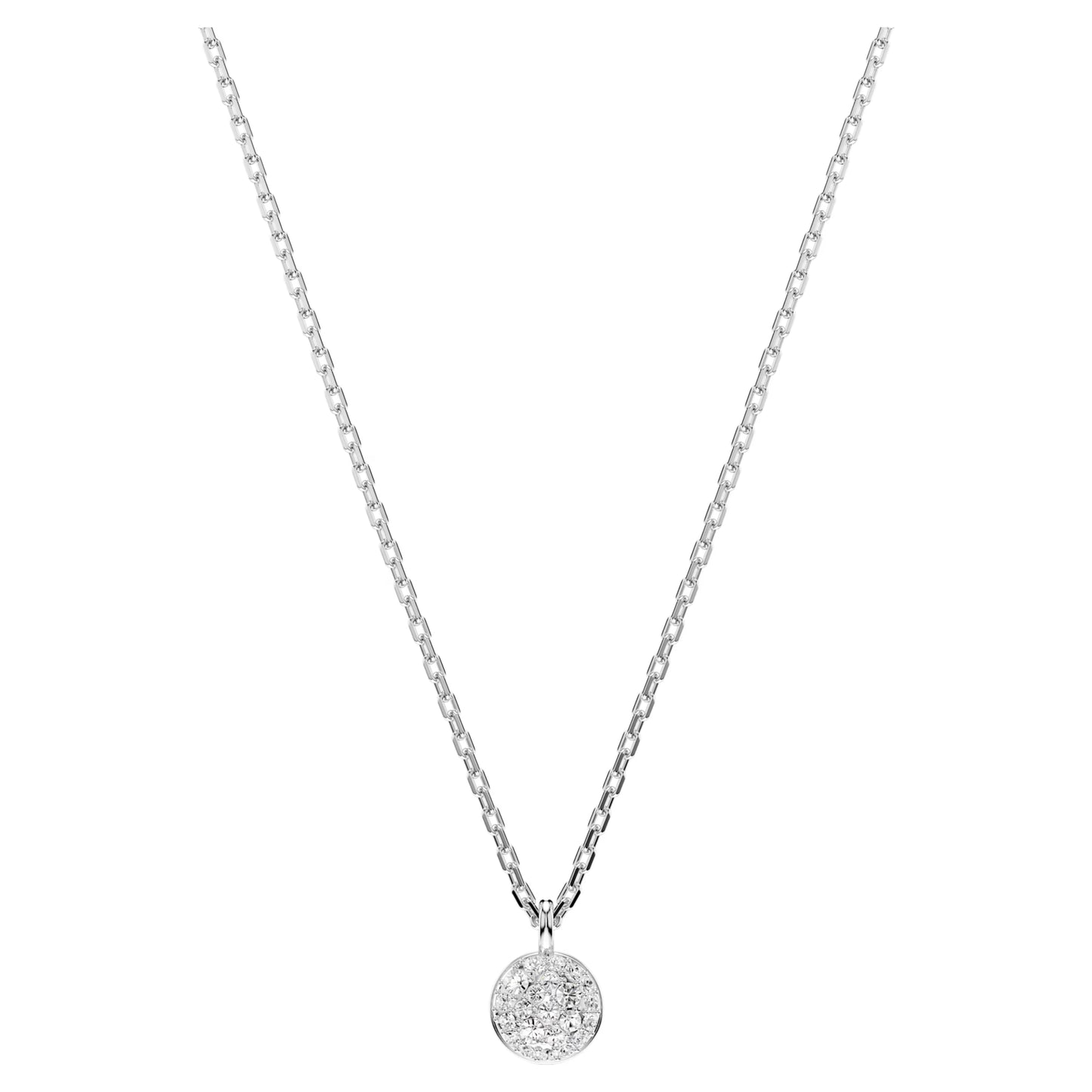 Sublima layered pendant White, Rhodium plated