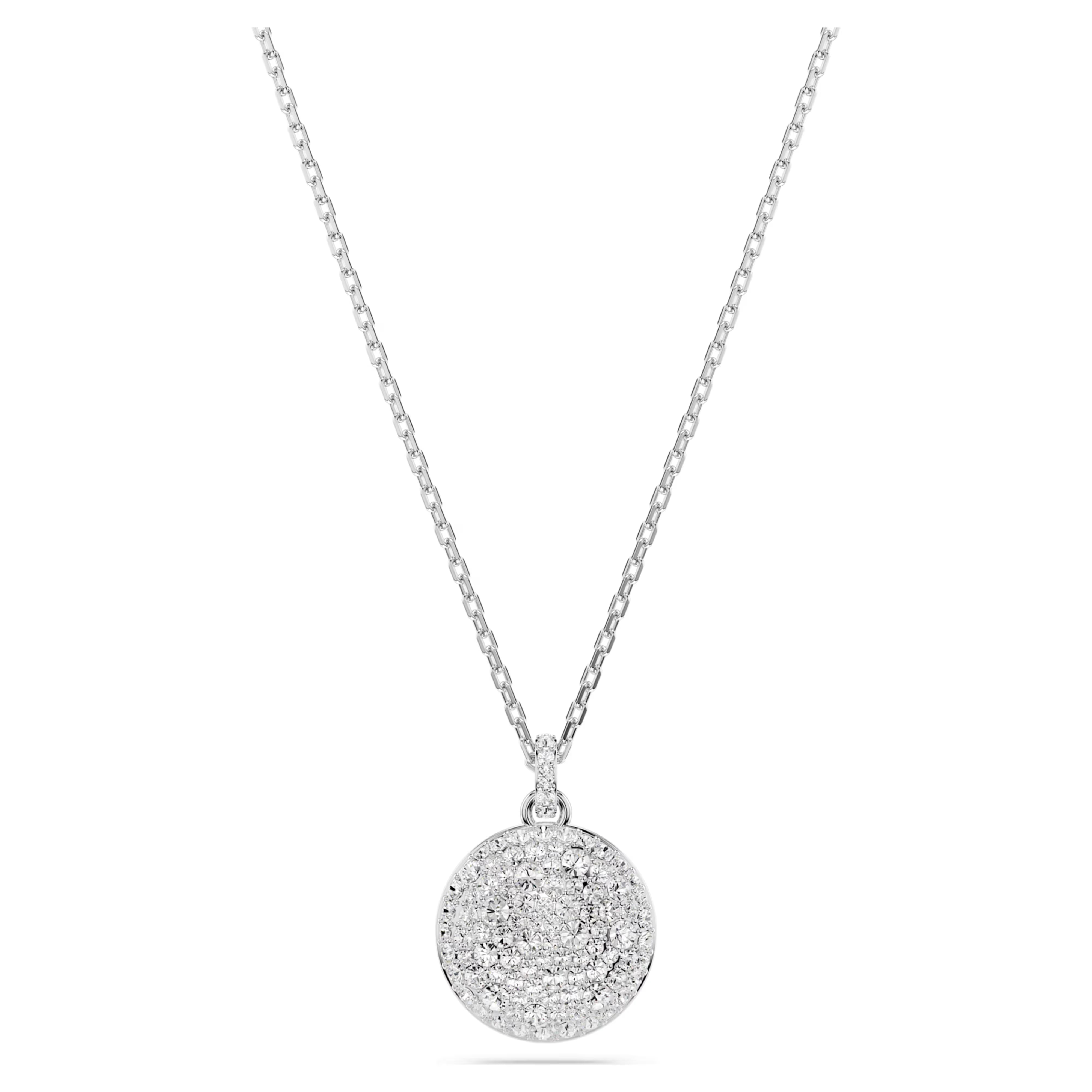 Sublima layered pendant White, Rhodium plated
